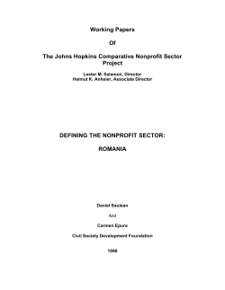 defining the nonprofit sector: romania