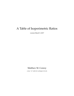 A Table of Isoperimetric Ratios