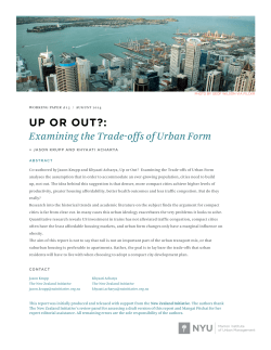 UP OR OUT?: Examining the Trade-offs of Urban