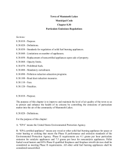 Town of Mammoth Lakes Municipal Code Chapter 8.30 Particulate