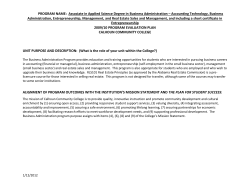 PROGRAM NAME: Associate in Applied Science Degree in