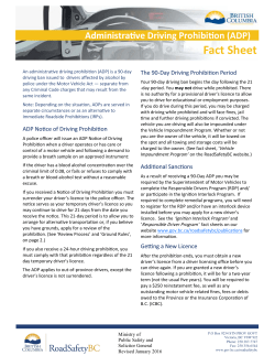 administrative driving prohibition fact sheet