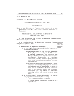 Financial Obligations (Amendment) Regulations, 2014