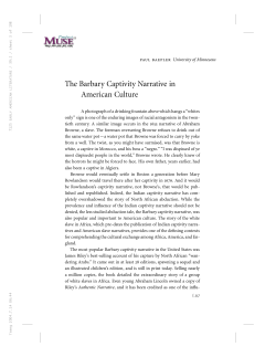 The Barbary Captivity Narrative in American Culture