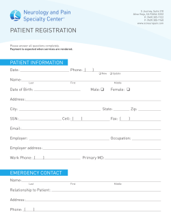 patient registration - Neurology and Pain Specialty Center