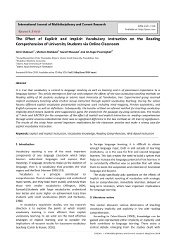 The Effect of Explicit and Implicit Vocabulary Instruction on the