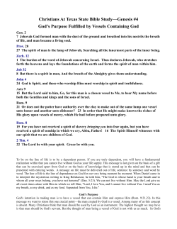 God`s Purpose Fulfilled by Vessels Containing God