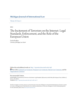 The Incitement of Terrorism on the Internet