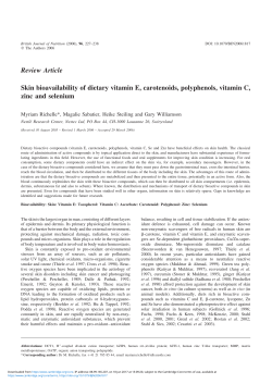 Skin bioavailability of dietary vitamin E, carotenoids, polyphenols