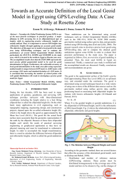 006 Towards an Accurate Definition of the Local Geoid Model