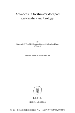 Advances in freshwater decapod systematics and biology
