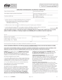 Employee`s withholding allowance certificate (DE 4)