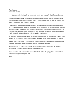 Press Release Immediate Release Local charity invites Cardiff Bay