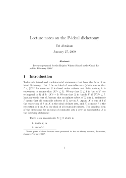 Lecture notes on the P-ideal dichotomy