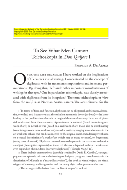 To See What Men Cannot: Teichoskopia in "Don Quijote I"