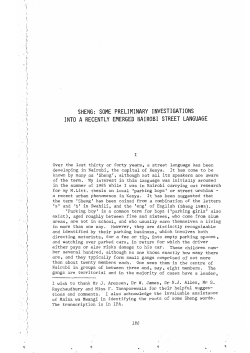 sheng: some preliminary investigations into a recently emerged