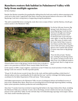 Ranchers restore fish habitat in Pahsimeroi