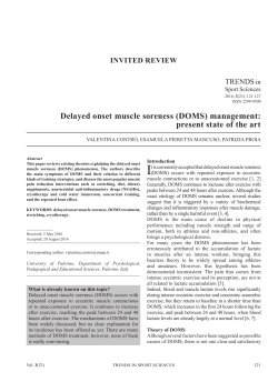 Delayed onset muscle soreness (DOMS) management