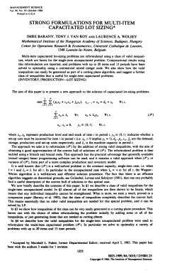 strong formulations for multi