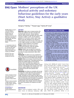 Mothers` perceptions of the UK physical activity and sedentary