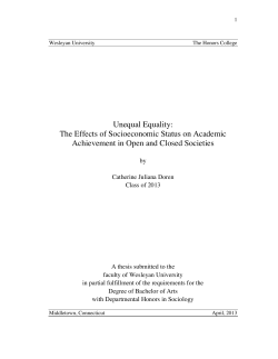 Unequal Equality: The Effects of Socioeconomic Status on Academic