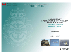 Baseline Study on Integrated Risk Management