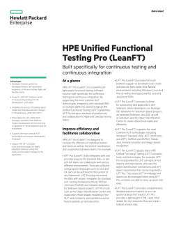 HPE Unified Functional Testing Pro (LeanFT)