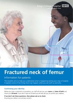 Fractured neck of femur - King`s College Hospital NHS Foundation