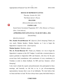 Hansard - Trinidad and Tobago Parliament
