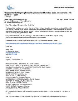Oppose the Barking Dog Noise Requirements / Municipal