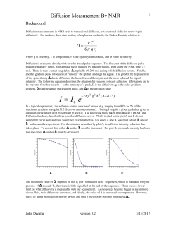 Diffusion Measurement By NMR