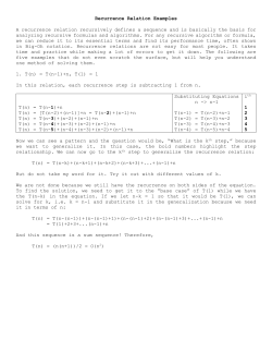 Recurrence Relations