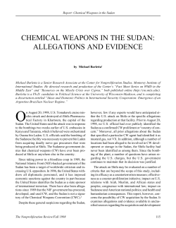 chemical weapons in the sudan: allegations and evidence