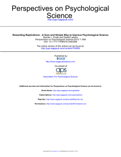 Science Perspectives on Psychological