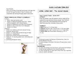 LONG, LONG AGO &ndash; The Ancient Greeks