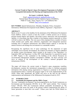 Nigerian Satellite Development Programme as a Catalyst for the