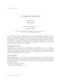 Carbohydrates - OpenStax CNX