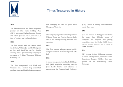 Times Treasured in History