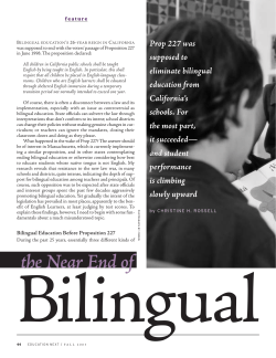 The Near End of Bilingual Education