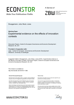 Experimental Evidence on the Effects of Innovation