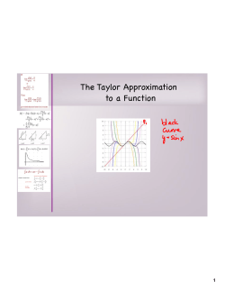 The Taylor Approximation to a Function