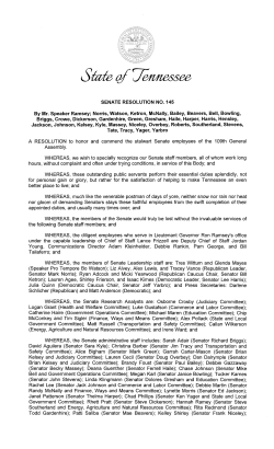 A RESOLUTION to honor and commend the stalwart Senate