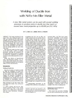 Welding of Ductile Iron with Ni-Fe-Mn Filler Metal