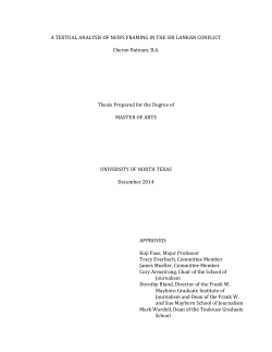 A Textual Analysis of News Framing in the Sri Lankan Conflict
