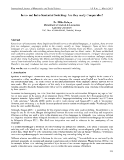 Inter- and Intra-Sentential Switching