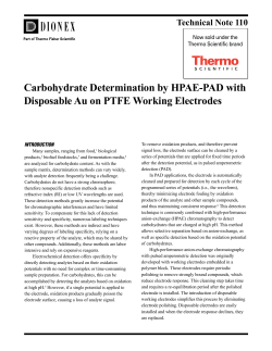 Carbohydrate Determination by HPAE