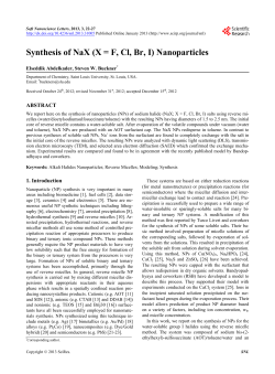 Synthesis of NaX (X = F, Cl, Br, I) Nanoparticles