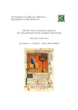 Universit`a di Milano&ndash;Bicocca Quaderni di Matematica Moves for