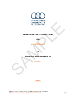 PROFESSIONAL SERVICES AGREEMENT With [ARCHITECT