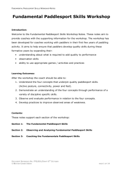 Fundamental Paddlesport Skills Workshop